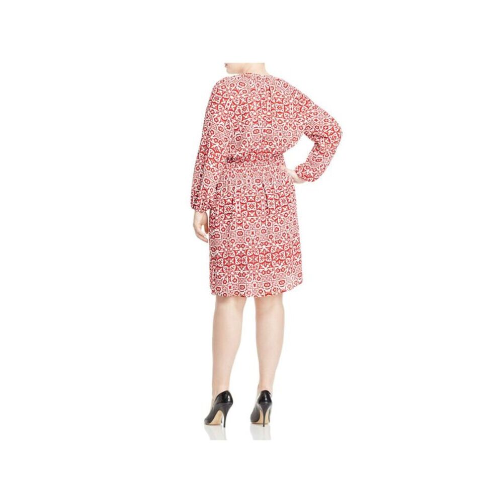 FOXCROFT Womens Red Blouson Sleeve Split Short Party Sheath Dress Plus 18W - Picture 2 of 2